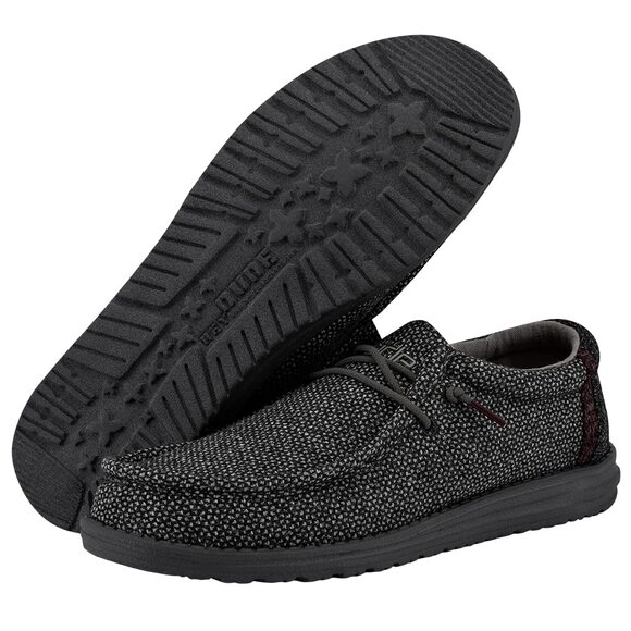 NWT HEYDUDE Men\'s Wally Herringbone Loafers Grey 7 main image 5